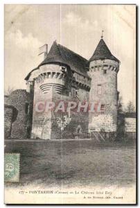 Old Postcard Pontarion (Creuse) the castle (East Coast)