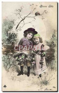 Old Postcard Fantasy Children Bonne fete