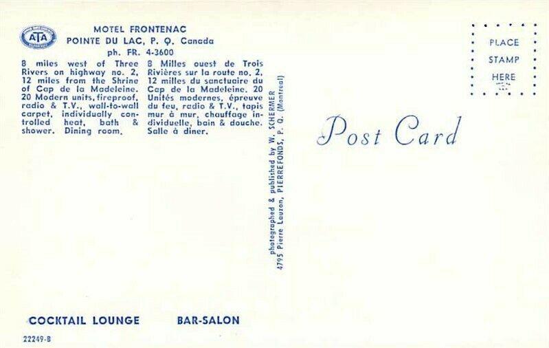 Canada, Quebec, Pointe Du lac, Motel Frontenac, Multi View, W. Schermer 22249B