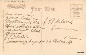 C-1910 Fort Riley Kansas Commanding Officers Quarters Military postcard 10909