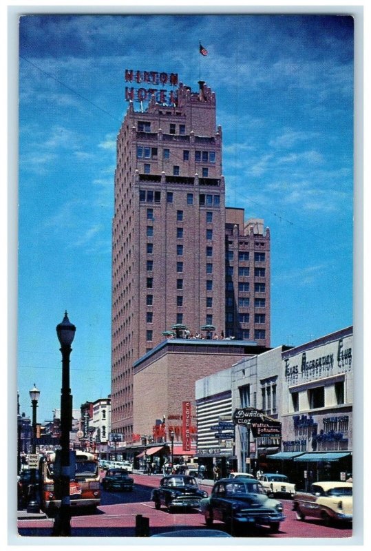 c1950's Texas Tallest Hilton Hotel Building Restaurant Fort Worth TX Postcard