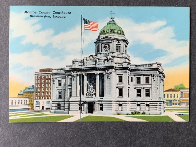 Monroe County Courthouse Bloomington IN Chrome Postcard H1299082700