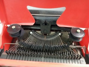 Vintage 60s Tom Thumb Children's Red President Typewriter w/ Case & Box