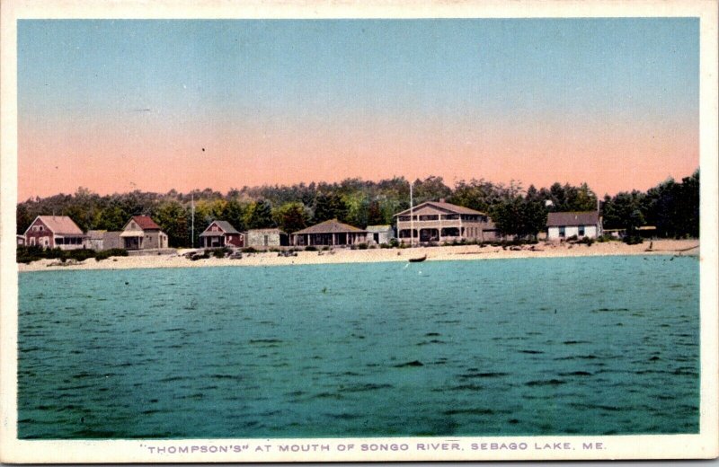 Postcard Thompson's at mouth of Songo River in Sebago Lake, Maine~135477