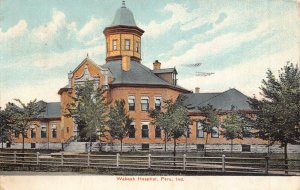 PERU INDIANA~WABASH HOSPITAL-GREAT ARCHITECTURE~1909 POSTMARK POSTCARD