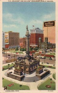 12386 Soldiers and Sailors Monument, Public Square, Cleveland, Ohio 1946