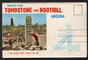 Greetings From Tombstone and Boothill,AZ Souvenir Folder