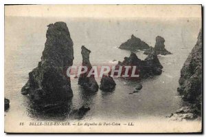 Postcard Old Belle Isle en Mer Port Coton Needles
