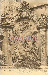 Postcard Old Fountain Rouen Grosse Horloge (Detail)