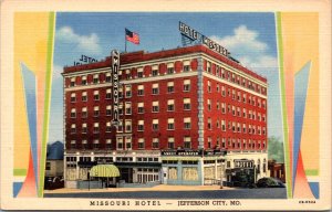 Linen Postcard Missouri Hotel in Jefferson City, Missouri