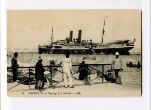 3079175 EGYPT Port Said Starting of Steamer Vintage PC