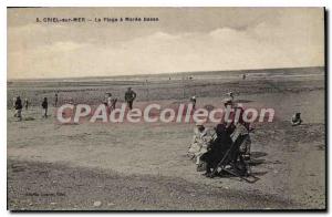 Old Postcard Criel Sur Mer Plage Maree Basse