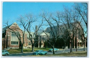 c1950's First Central Congregational Church Classic Cars Omaha Nebraska Postcard