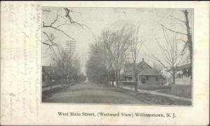 Williamstown NJ West Main Street c1905 Postcard