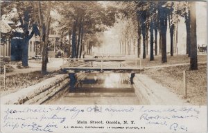 Oneida NY Main Street c1906 AJ Manning Real Photo Postcard G76