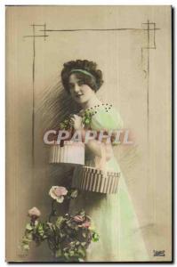 Fantaisie - Femme - Woman carrying hatbox (carte hongroise Hungary Hongrie) - CP
