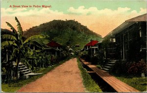 Vintage Postcard 1910s DIrt Street View in Pedro Miguel Portugal