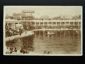 Lancashire THE BATH S.S. BLACKPOOL shows DIVER c1930 Postcard by Advance Series