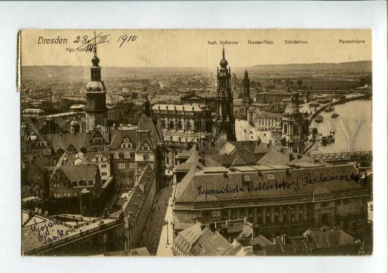 3150719 GERMANY Dresden Theatre square Church RPPC to RUSSIA