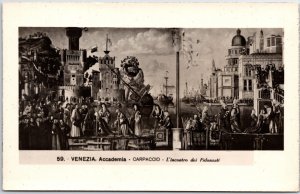 VINTAGE POSTCARD REAL PHOTO RPPC OF THE ACADEMICS AT VENICE ITALY ITALIAN ART