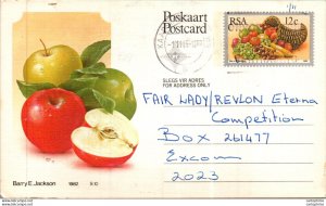 RSA South Africa Postal Stationery Apple  to Excom