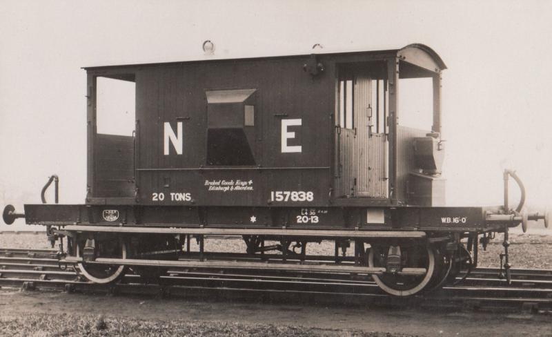 NER North Eastern Railway 20 Tons Brake Van Antique Real Photo Train Postcard