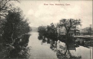 Waterbury Connecticut CT River View Vintage Postcard