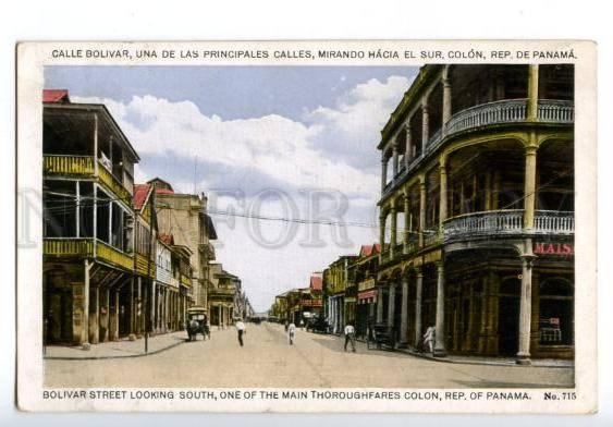 133048 PANAMA COLON Bolivar street from south Vintage postcard