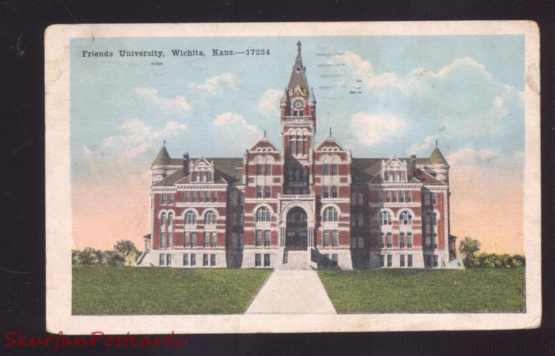 WICHITA KANSAS FRIENDS UNIVERSITY ANTIQUE VINTAGE POSTCARD 1921