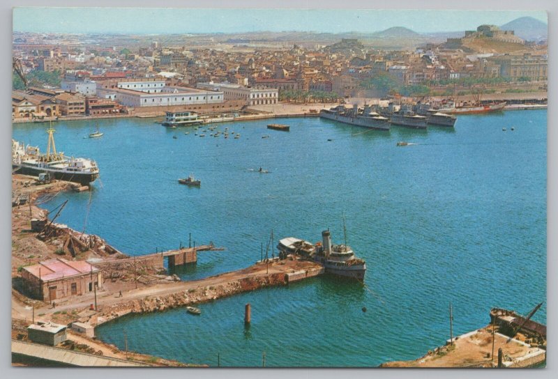 Ship~Cartagena Partial View of Port & Harbor~Continental Postcard 