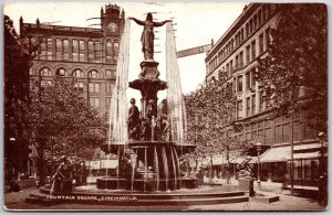 Cincinnati Ohio OH, 1911 Fountain Square, Landmark, Buildings, Vintage Postcard