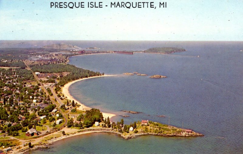 Marquette, Michigan - The view of Presque Isle - Lake Superior Shoreline - 1950s