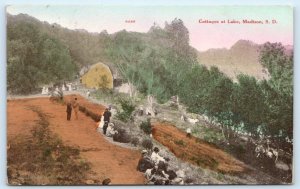 MADISON, SD South Dakota ~ COTTAGES at LAKE 1917  Lake County Postcard