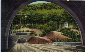 1940s Kittatinny and Blue Mountain Twin Tunnels Pennsylvania Turnpike Postcard