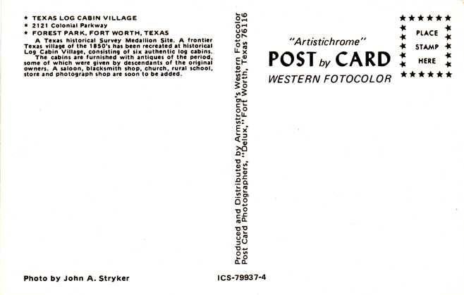 Log Cabin Village, Forest Park - Fort Worth TX, Texas