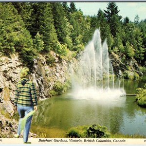 c1970s Butchart Gardens, Victoria, British Columbia, Canada Ross Fountains M23