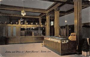 Salem Oregon Hotel Marion Lobby Interior Antique Postcard K31876