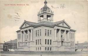 F53/ Boonville Indiana Postcard 1909 Court House Building