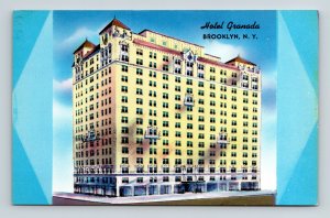 Hotel Granada Brooklyn NY New York Postcard PM Cancel WOB Note VTG Vintage 5c