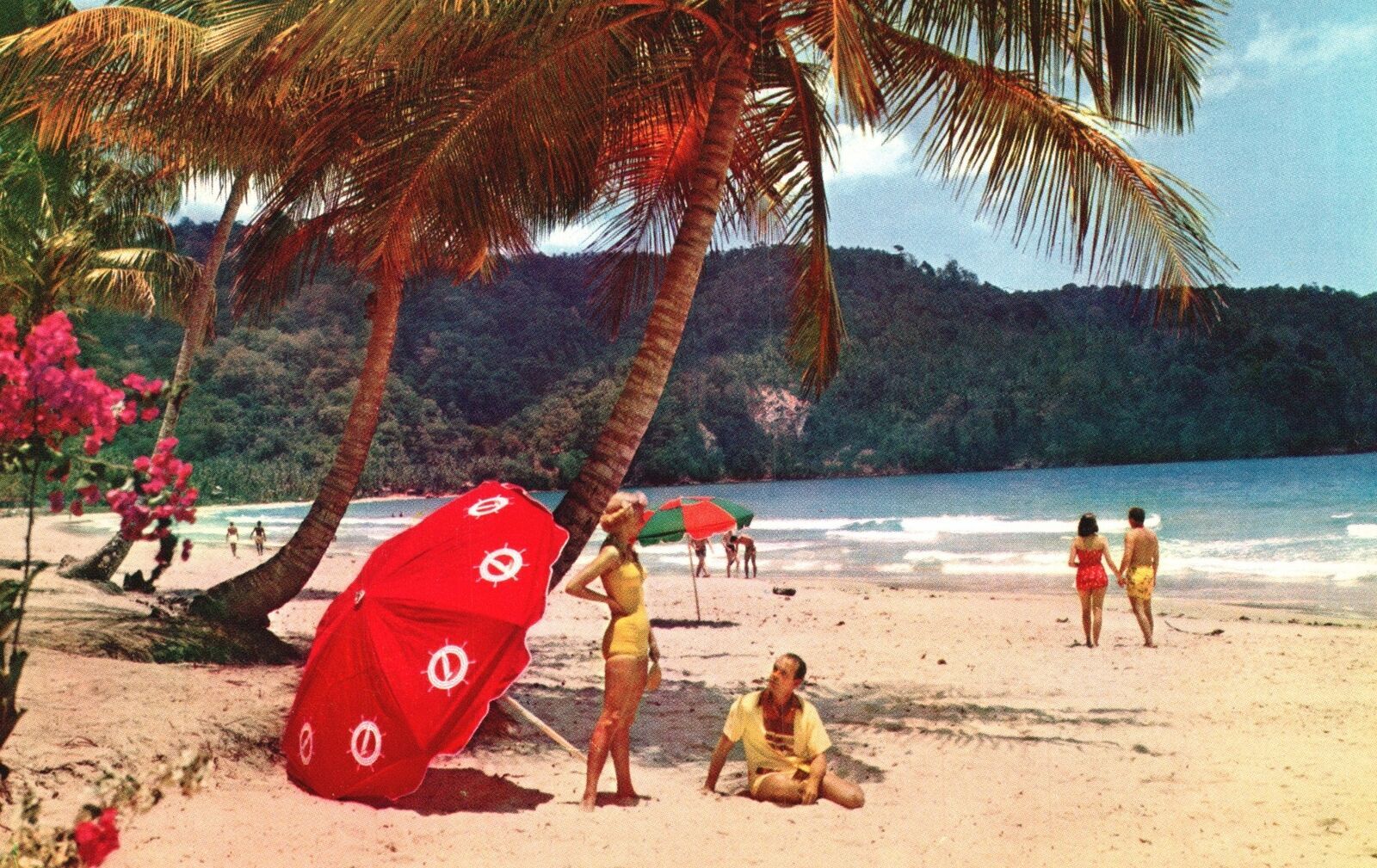 Vintage Postcard Trinidad Beach Along Maracas Bay Near Port Of Spain