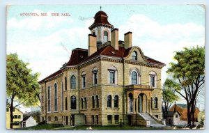AUGUSTA, ME Maine ~ THE JAIL ~ 1910 Kennebec County Postcard