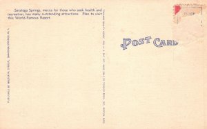 Vintage Postcard 1930's Island Spouter Geyser Park Saratoga Springs New York NY