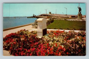Clearwater FL-Florida Memorial Park, War Monument, Causeway, Chrome Postcard