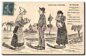 Postcard Old dalliances Poitevins Au Village Lost Jewel Illustrator Humor Lestin