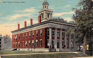 Fremont Ohio Court House Street View Antique Postcard K43538