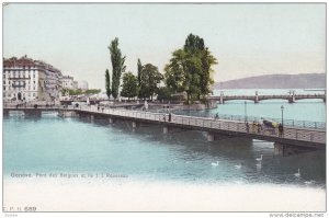 Geneve, Pont des Bergues et lle J. J Rousseau, Switzerland, 00-10s
