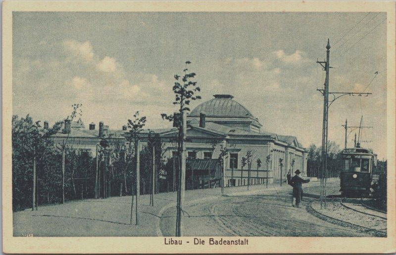 Latvia Liepaja, Libau die Badeanstalt Liepāja Vintage Postcard C138