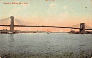 NEW YORK CITY NY~BROOKLYN BRIDGE~1910s POSTCARD