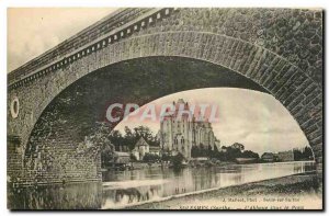 Old Postcard Solesmes Abbey Sarche the Bridge