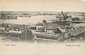 PORT SAID EGYPT~ENTREE DU CANAL~1900s PHOTO POSTCARD